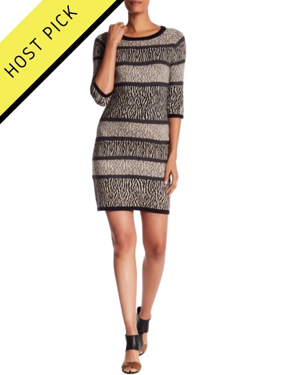 Papillon Blanc Dresses & Skirts - HP | Papillon Animal Print Panel Sweater Dress